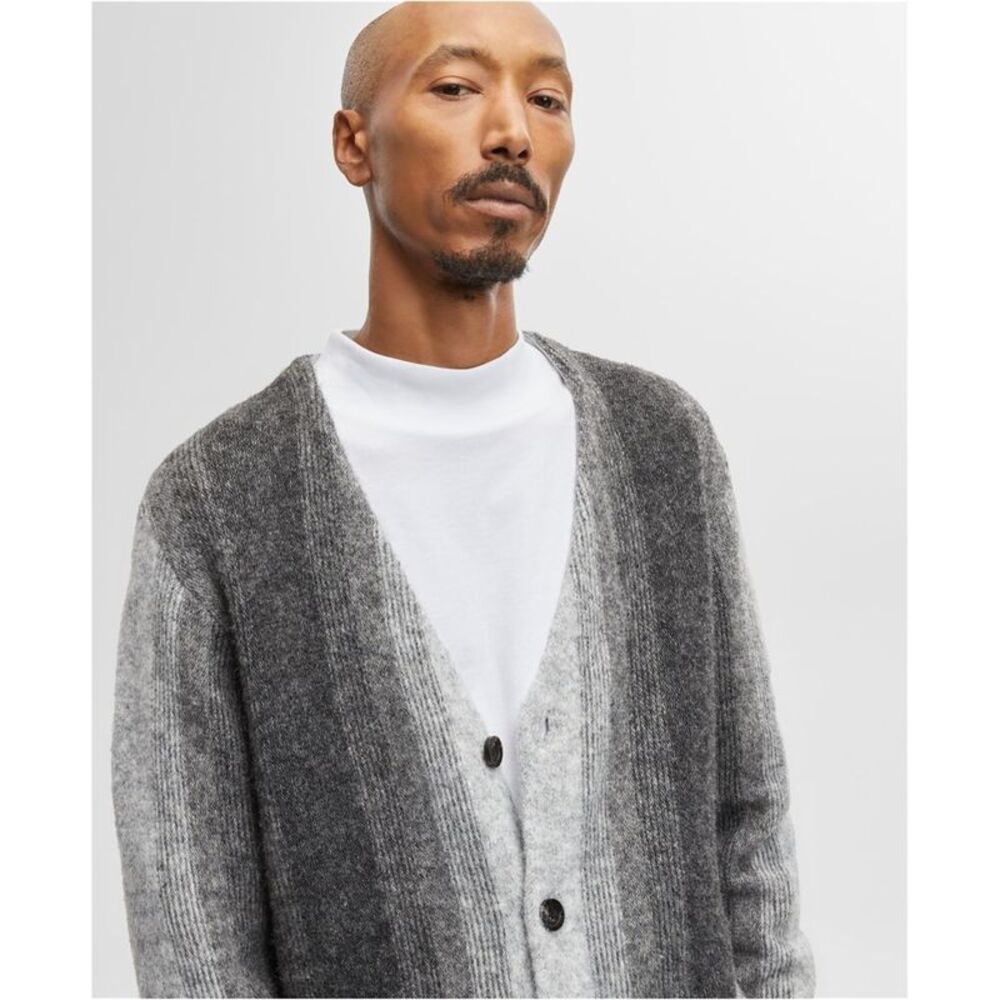 Mode Of One Mens Relaxed-Fit Stripe Cardigan Sweater, NWT